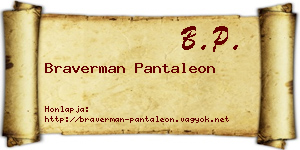 Braverman Pantaleon névjegykártya